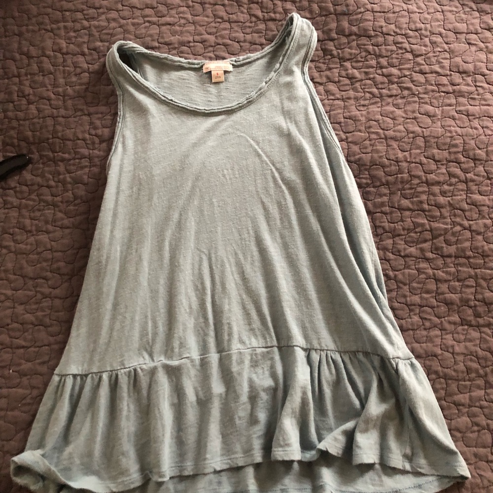 Blue gap peplum tank